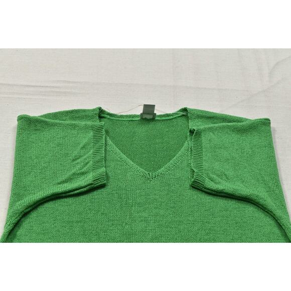 Chico's Green V-Neck Dolman Sweater Pullover Regular Size L - Picture 6 of 8